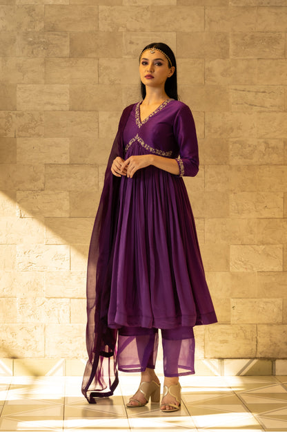 Purple Titli Anarkali