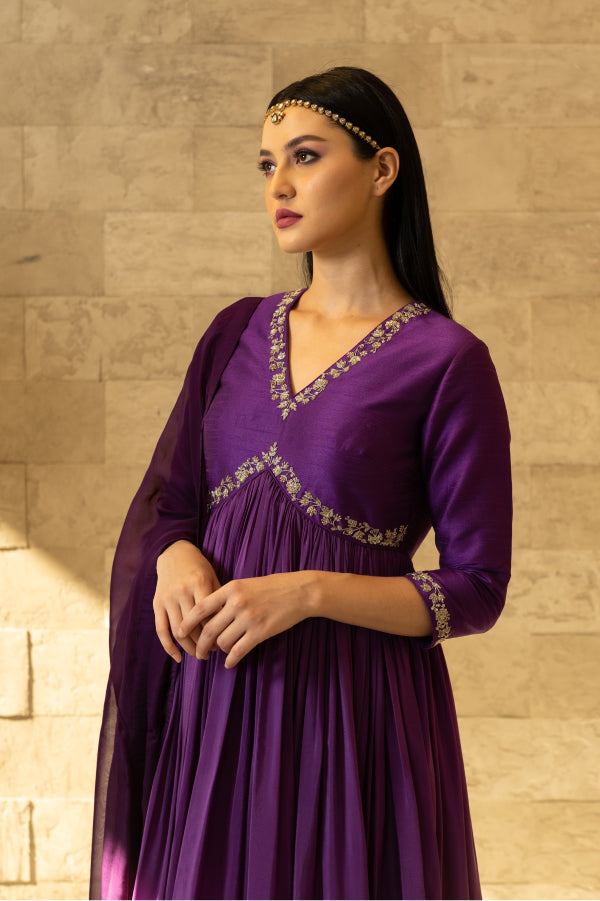 Purple Titli Anarkali