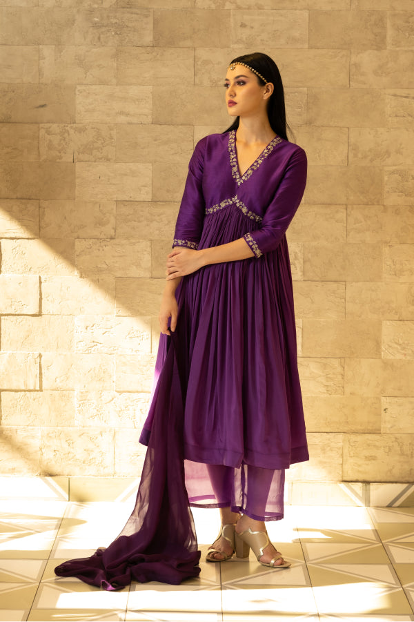 Purple Titli Anarkali